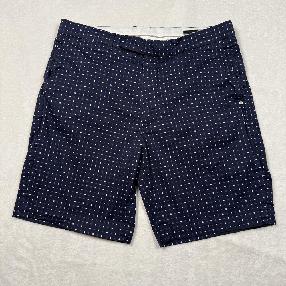 RLX Ralph Lauren Shorts Mens 34 Navy Polka Dot‎ Classic Fit Cotton Stretch Chino